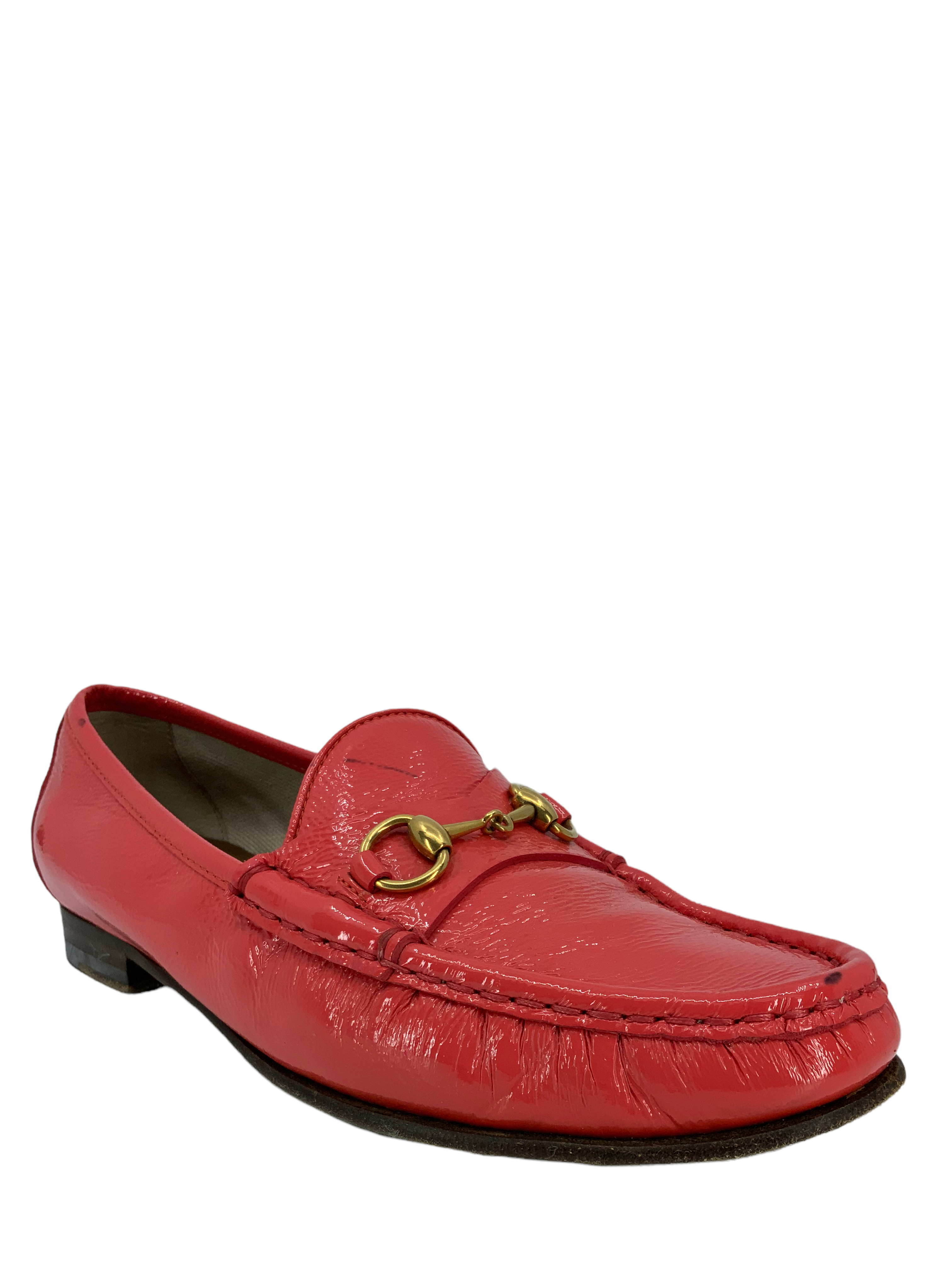 Gucci Classic Patent Leather Horsebit Loafers Size 8