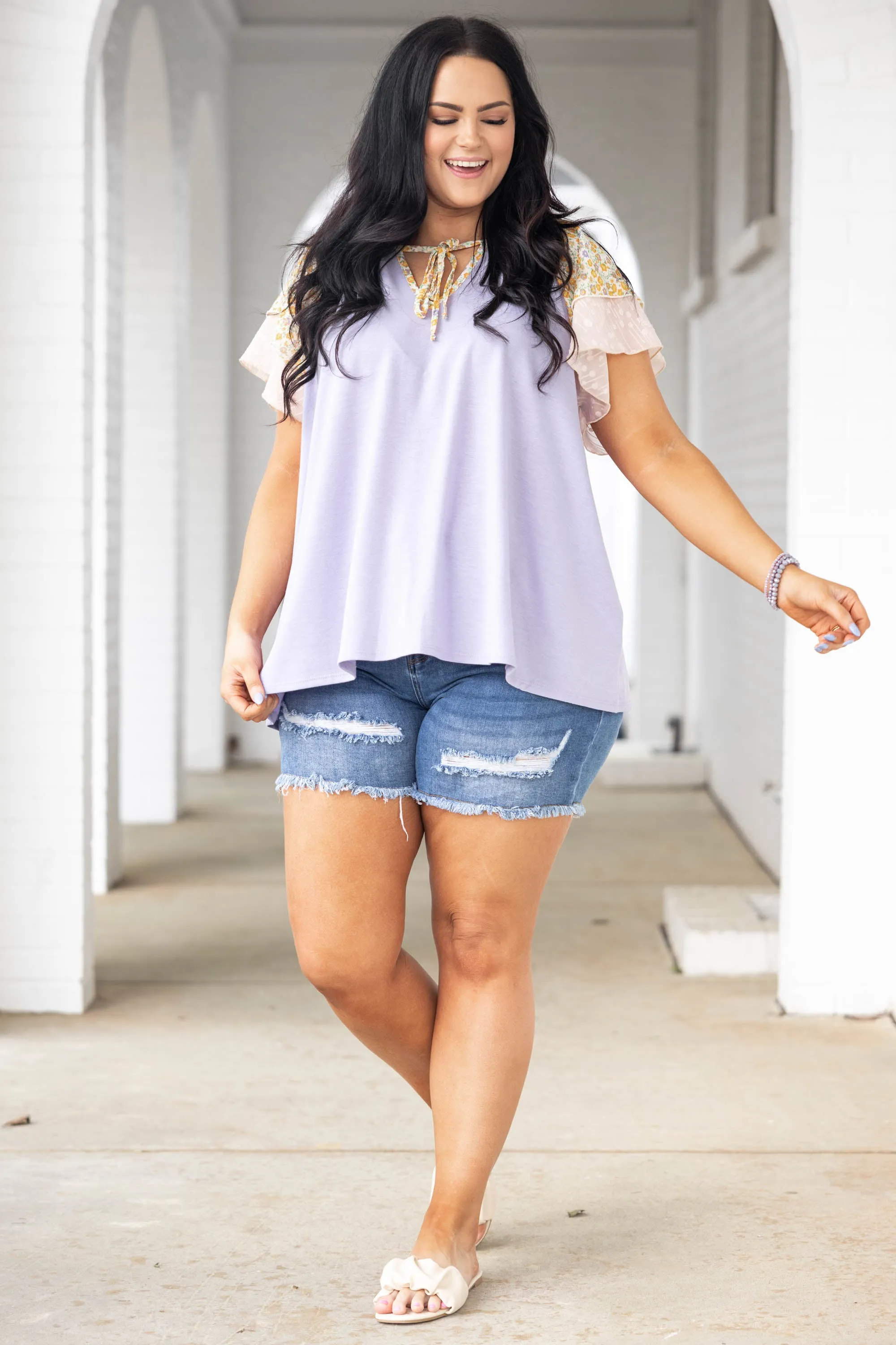 Happy Habits Top, Lavender/Cream