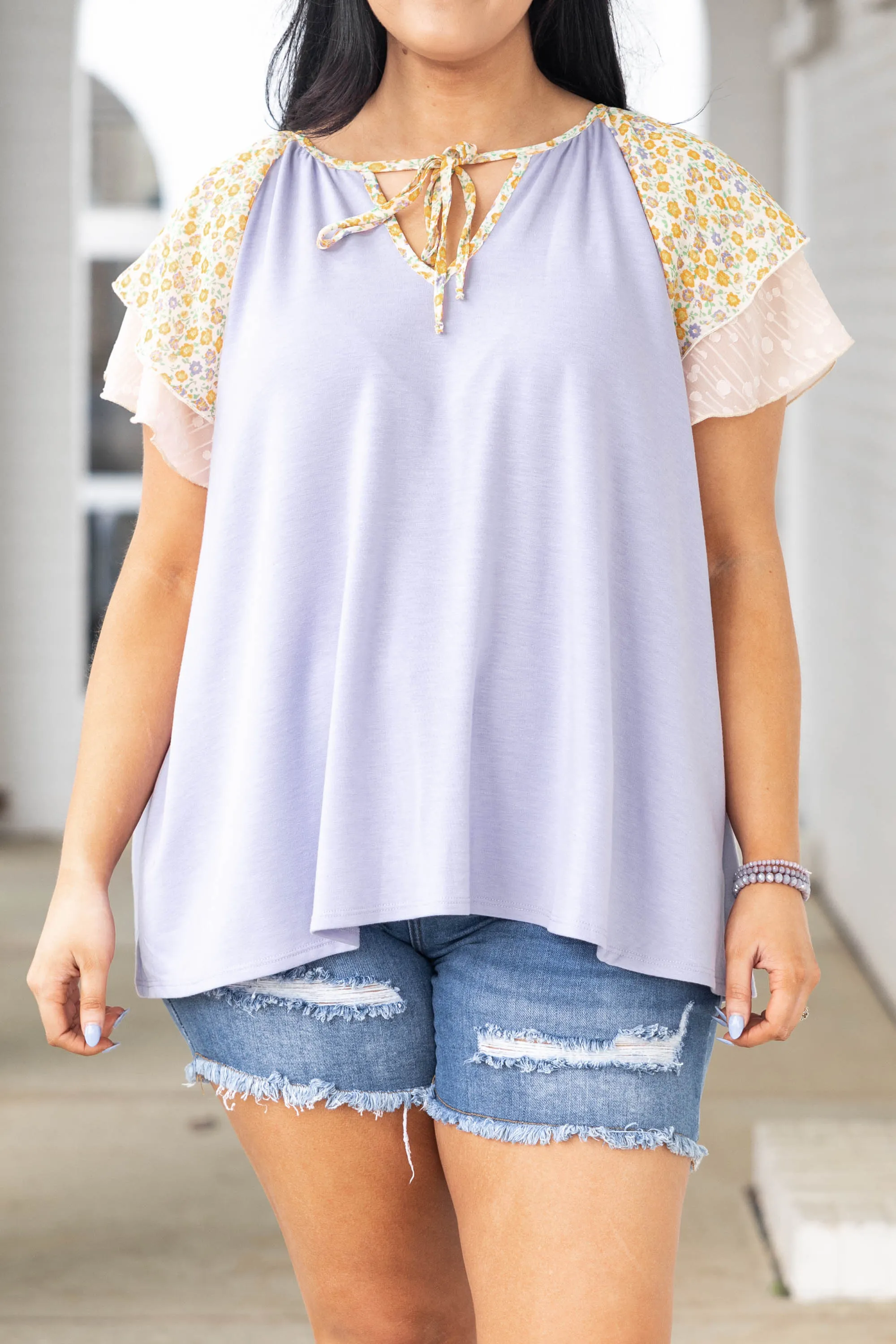 Happy Habits Top, Lavender/Cream