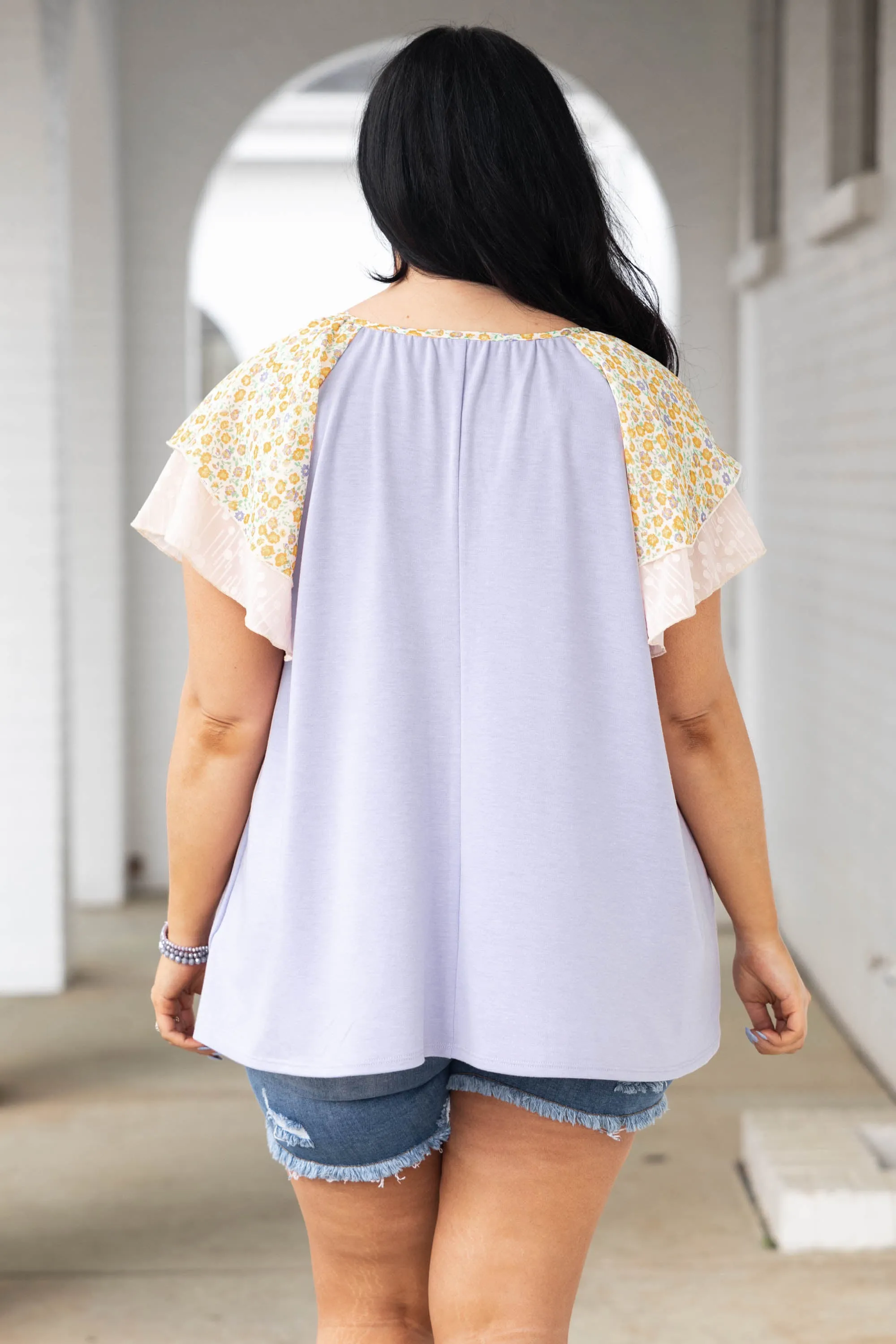 Happy Habits Top, Lavender/Cream