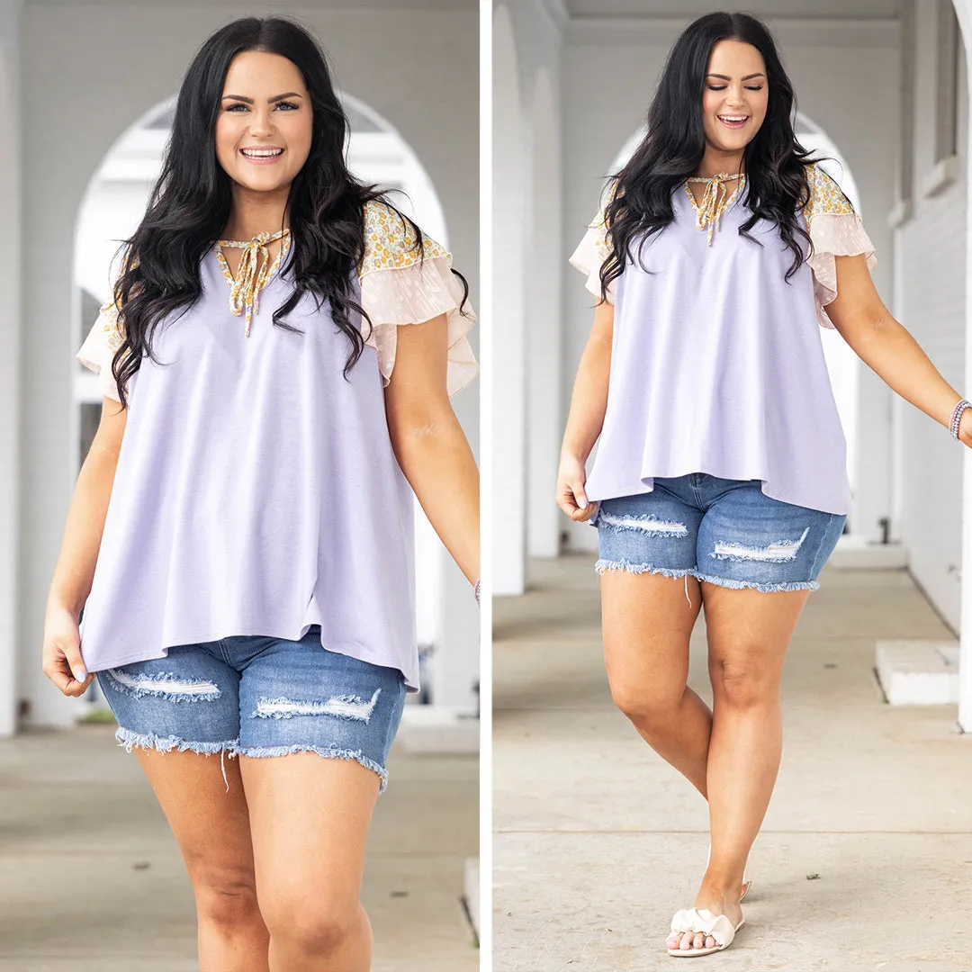 Happy Habits Top, Lavender/Cream