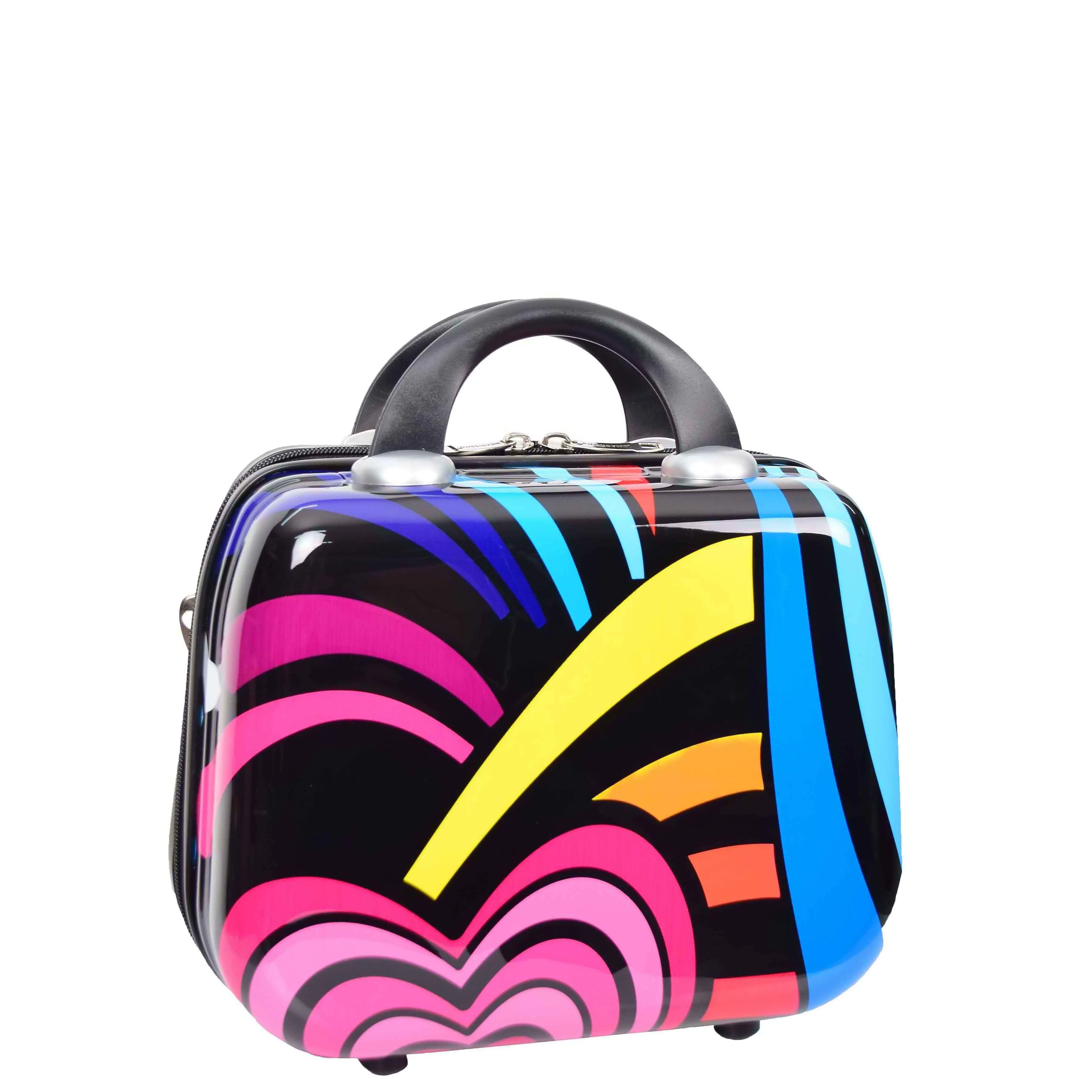 Hard Luggage Beauty Cosmetic Case Organiser Bag Hearts Print