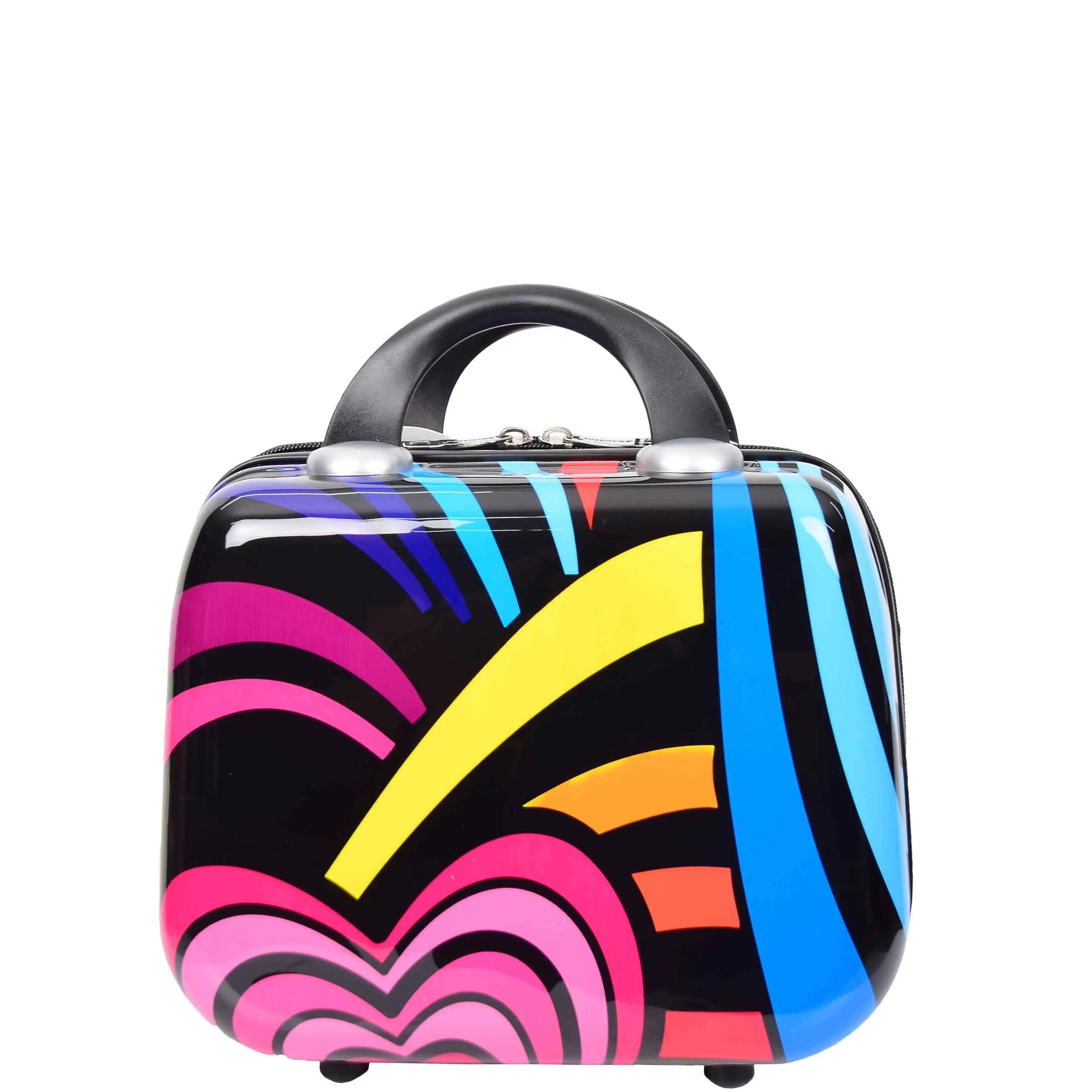 Hard Luggage Beauty Cosmetic Case Organiser Bag Hearts Print