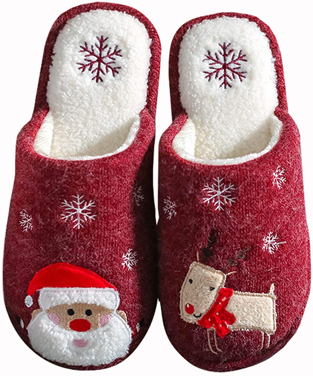 Haute Edition Women's Holiday Christmas Scuff Slide On Slippers