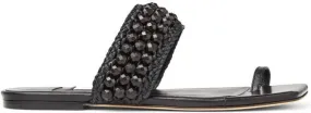 Jimmy Choo Amoure beaded flat sandals Black