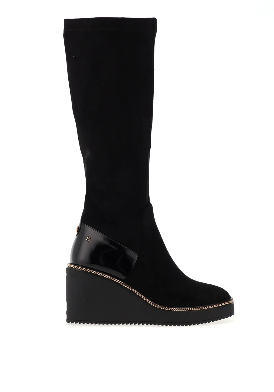 Kate Appleby Cailedun Wedge Heel Knee High Boots, Black