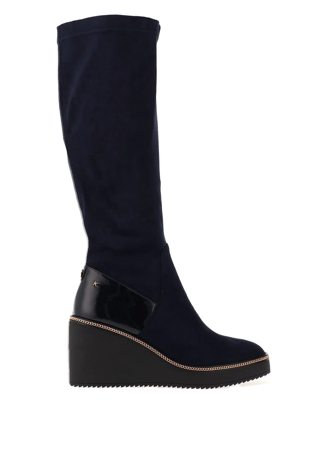 Kate Appleby Cailedun Wedge Heel Knee High Boots, Navy