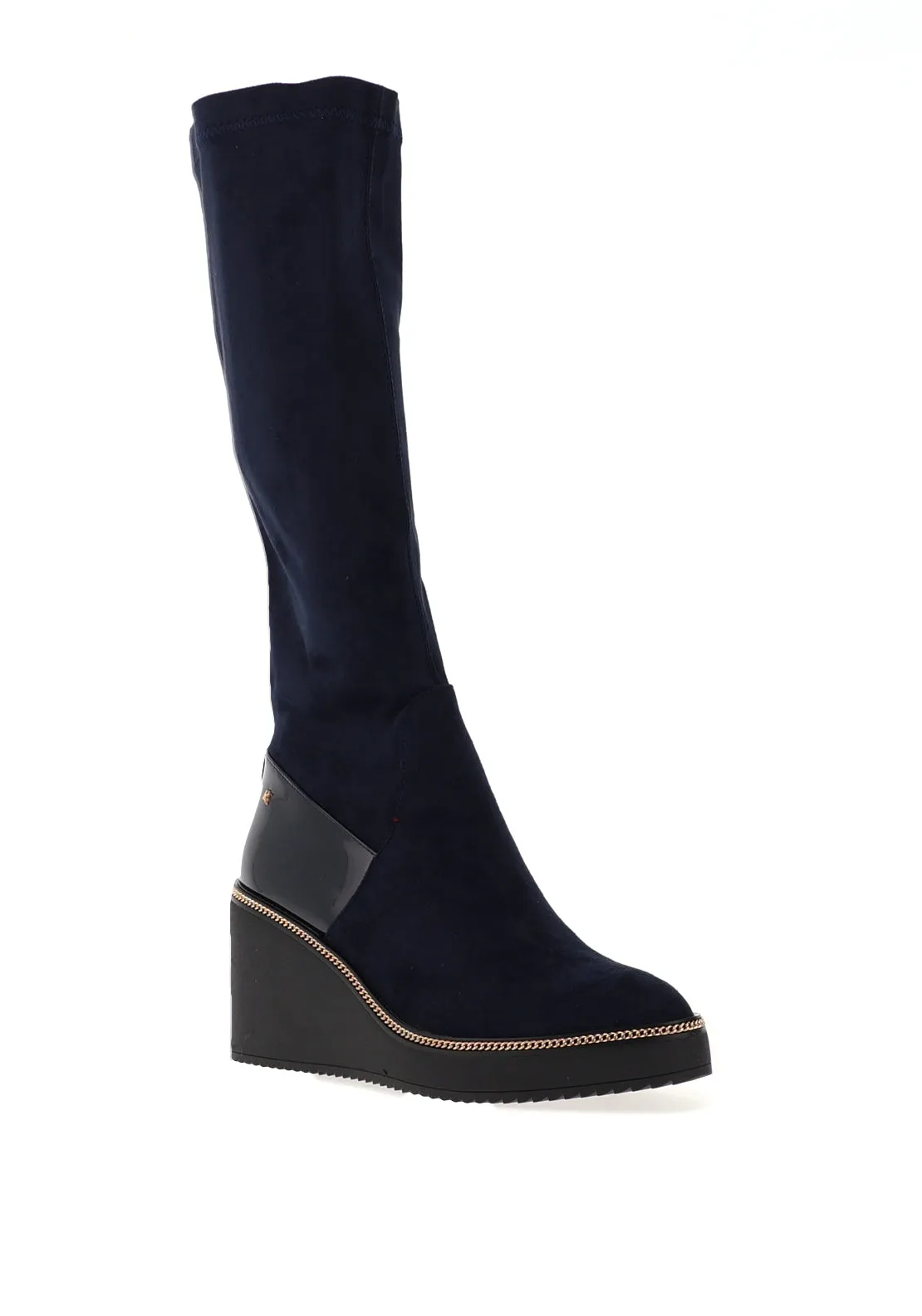 Kate Appleby Cailedun Wedge Heel Knee High Boots, Navy