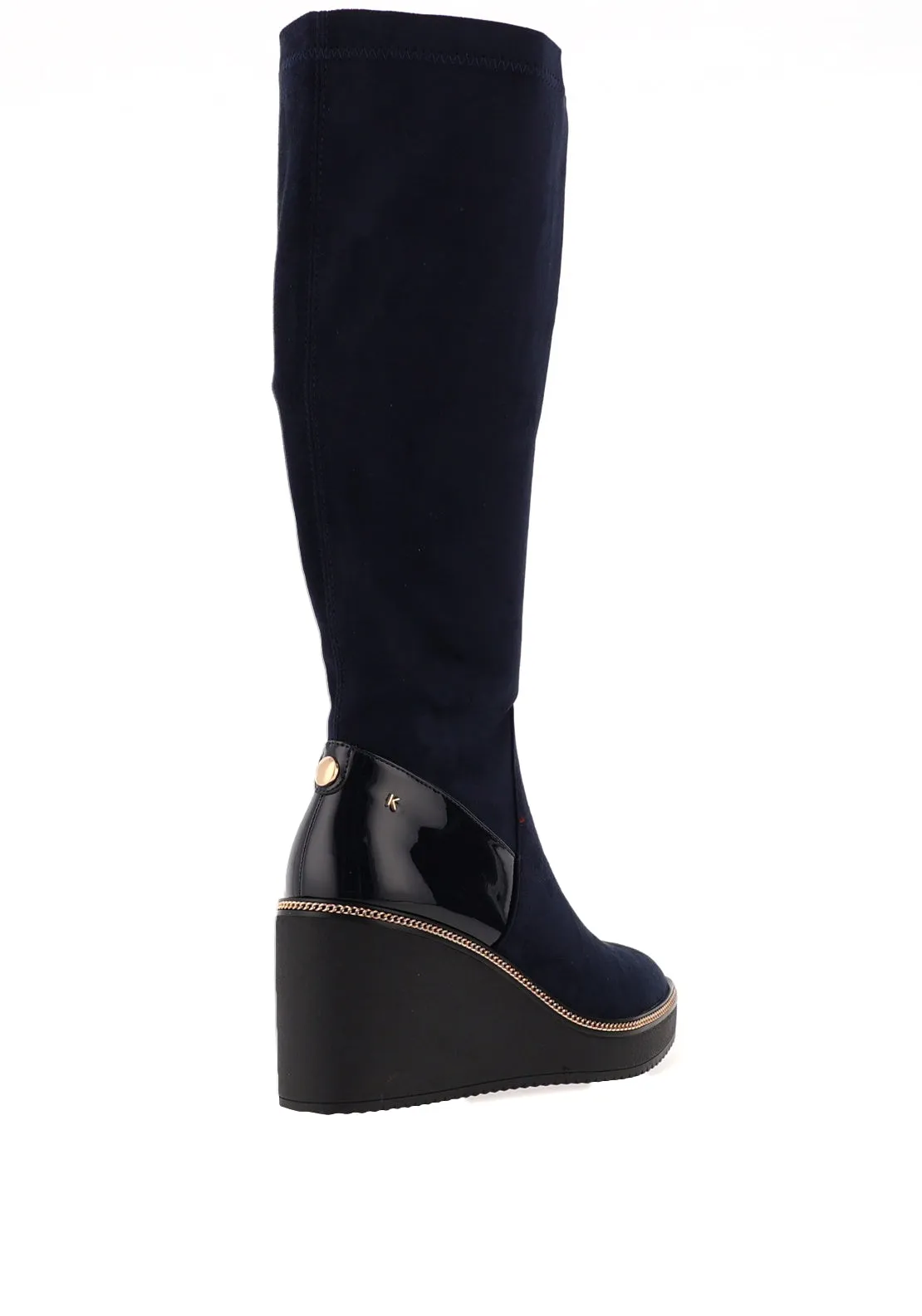 Kate Appleby Cailedun Wedge Heel Knee High Boots, Navy