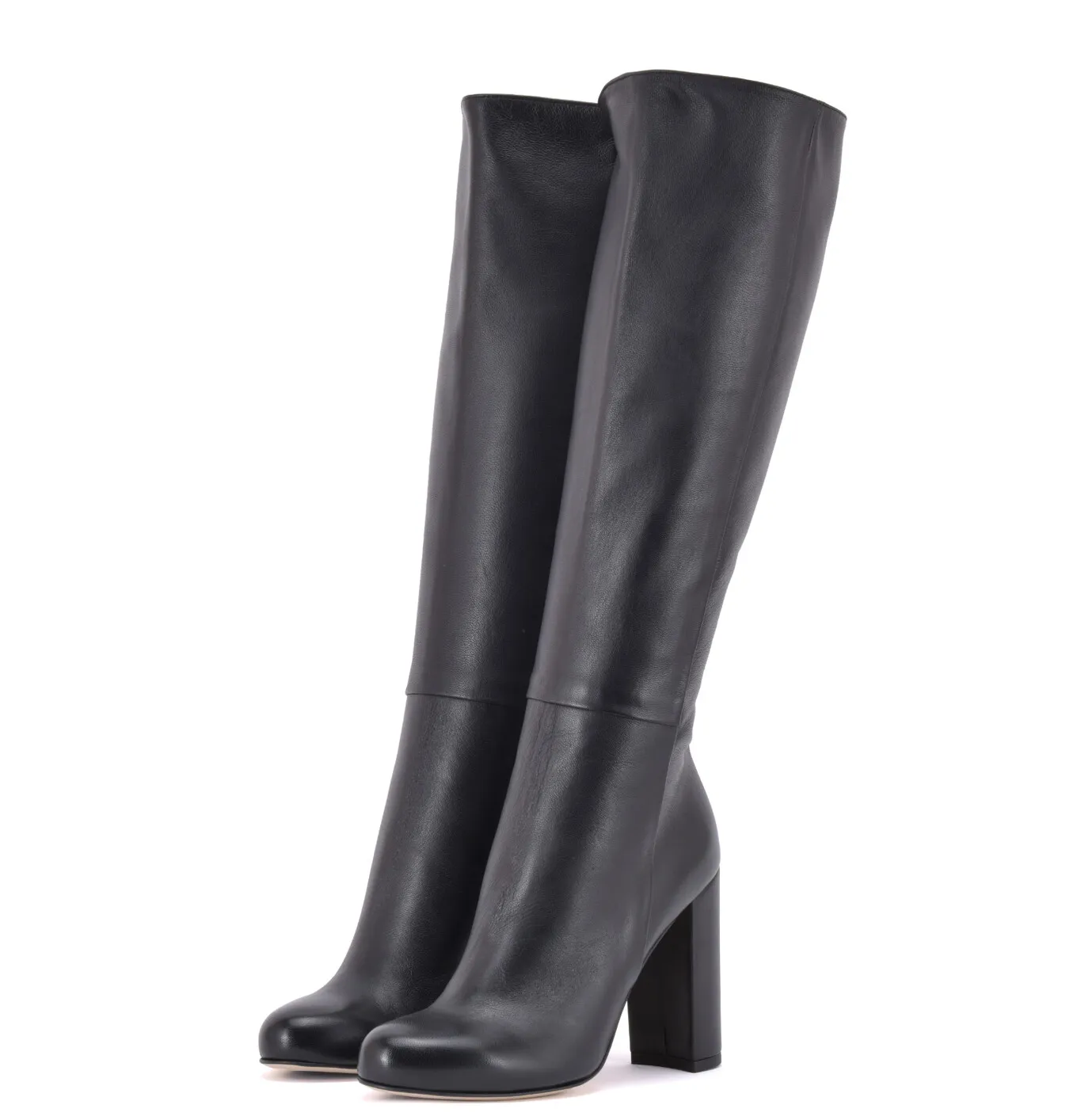 Knee high boots with 10cm  heels in real leather