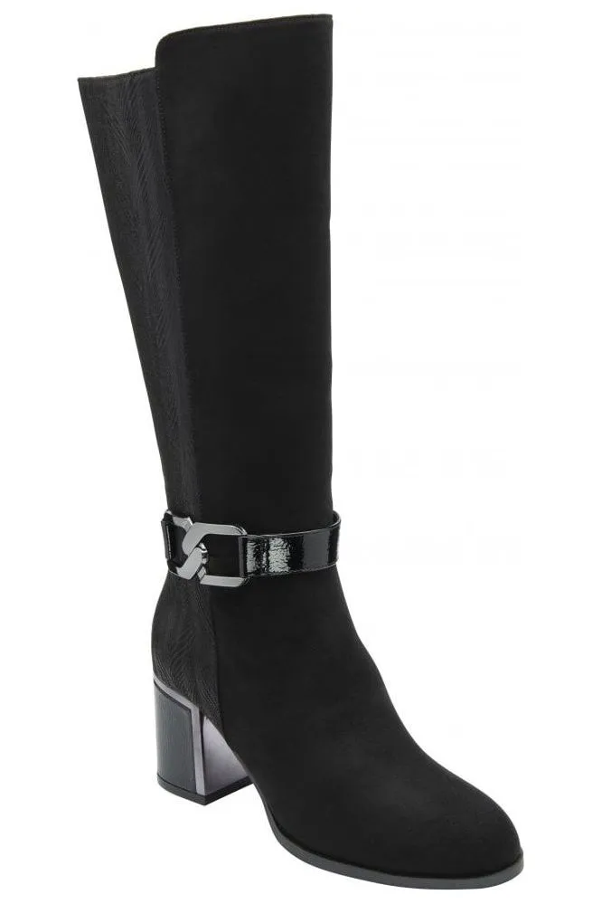 Lotus Elsa knee high boots in Black