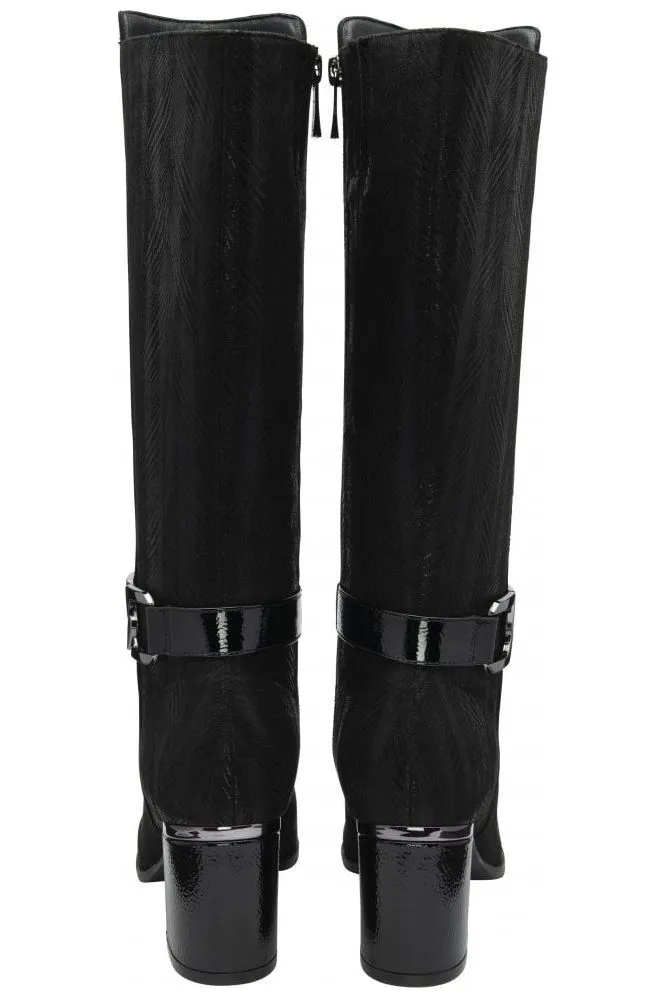 Lotus Elsa knee high boots in Black