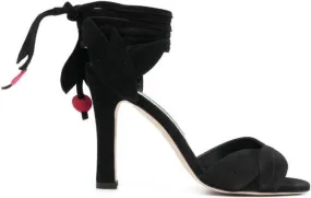 Manolo Blahnik Ossie 100mm open-toe suede sandals Black