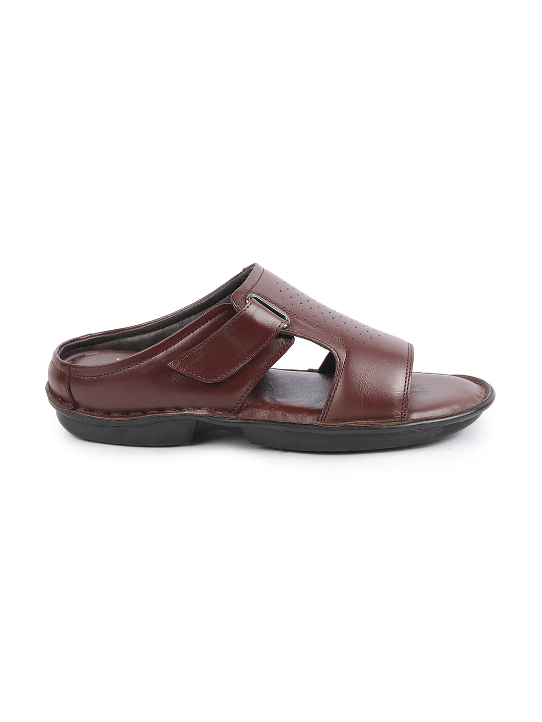 Men Brown Formal Leather Slip-On Slippers