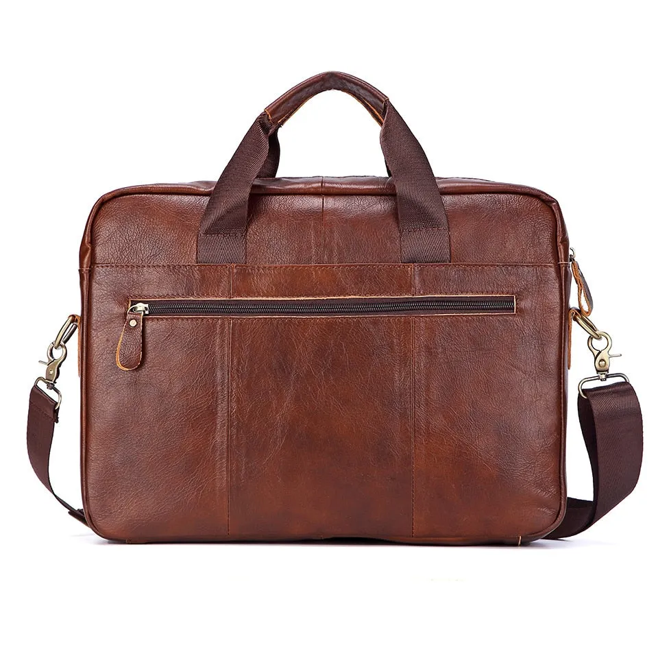 Men's Genuine Leather Handbags Laptop Bag Business Travel Messenger Bag