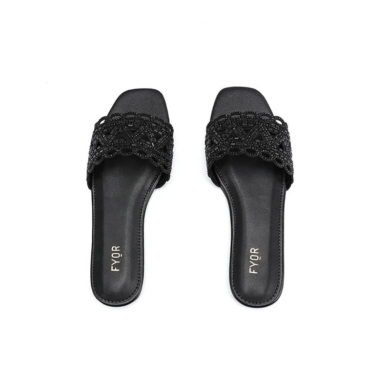 Mirror Cut Embellished Slide Sandal MY 319