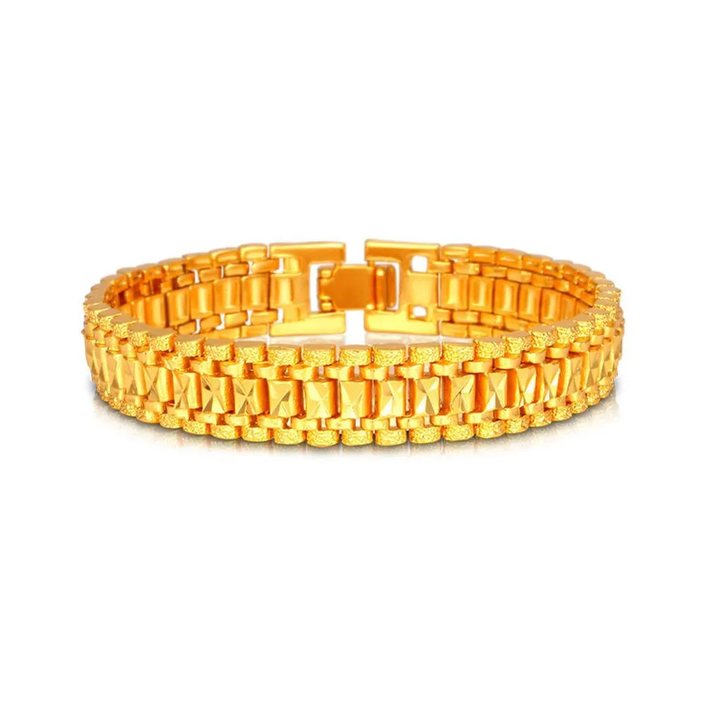 New Men's Designing Rock Gold Plated Chunky Chain Bracelets