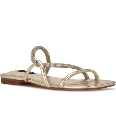 Nine West Meaa 2 Womens Shimmer Open Toe Slide Sandals