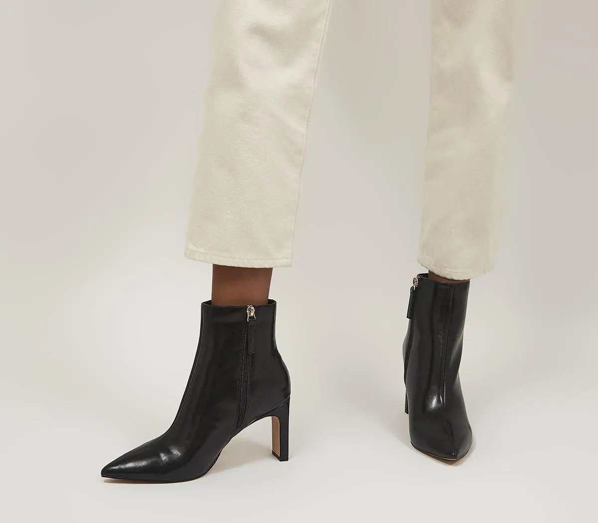 OFFICE Adele Slim Heel Ankle Boots Black