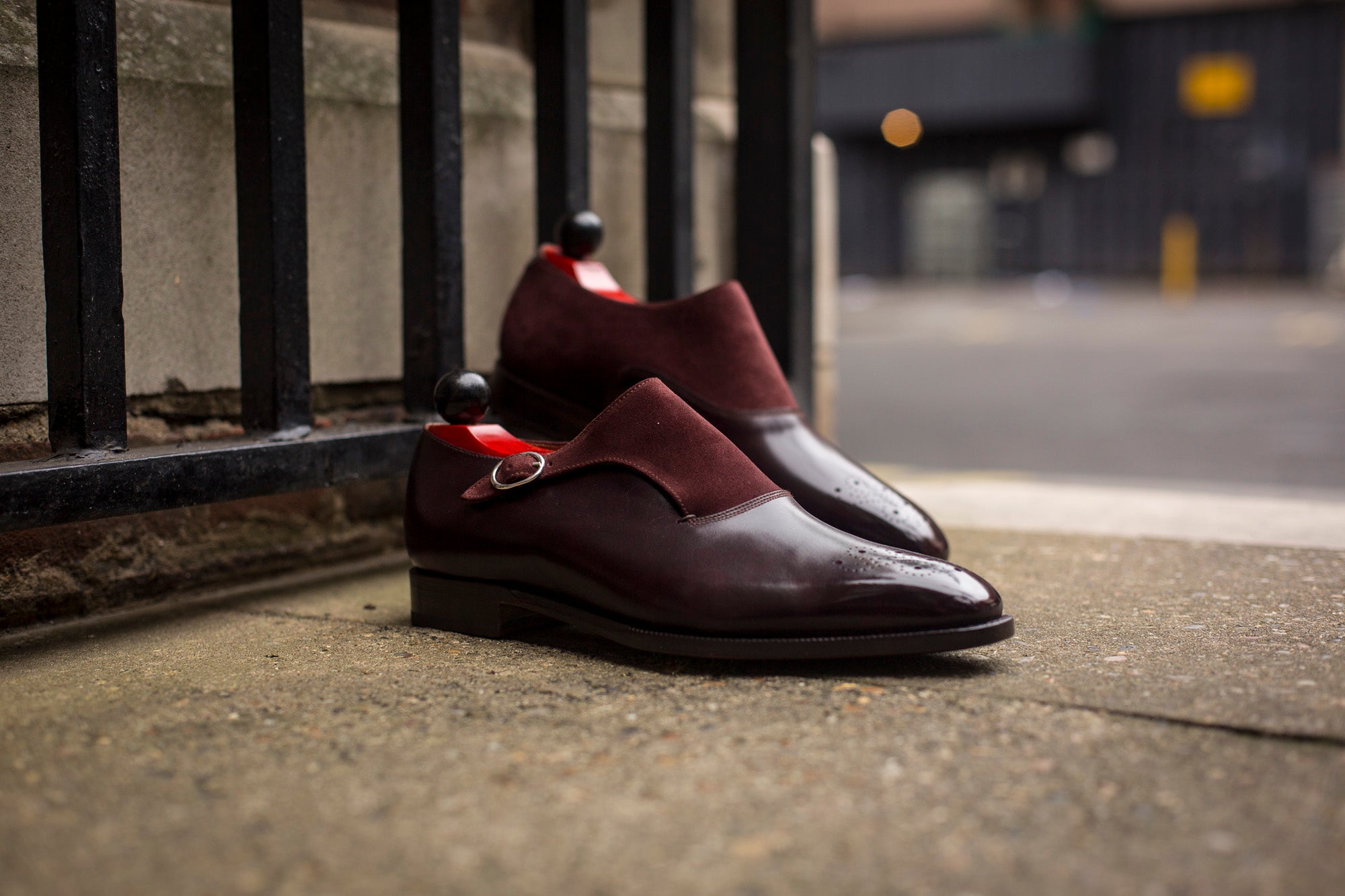 Overlake - MTO - Plum Museum Calf / Burgundy Suede - MGF Last - Single Leather Sole