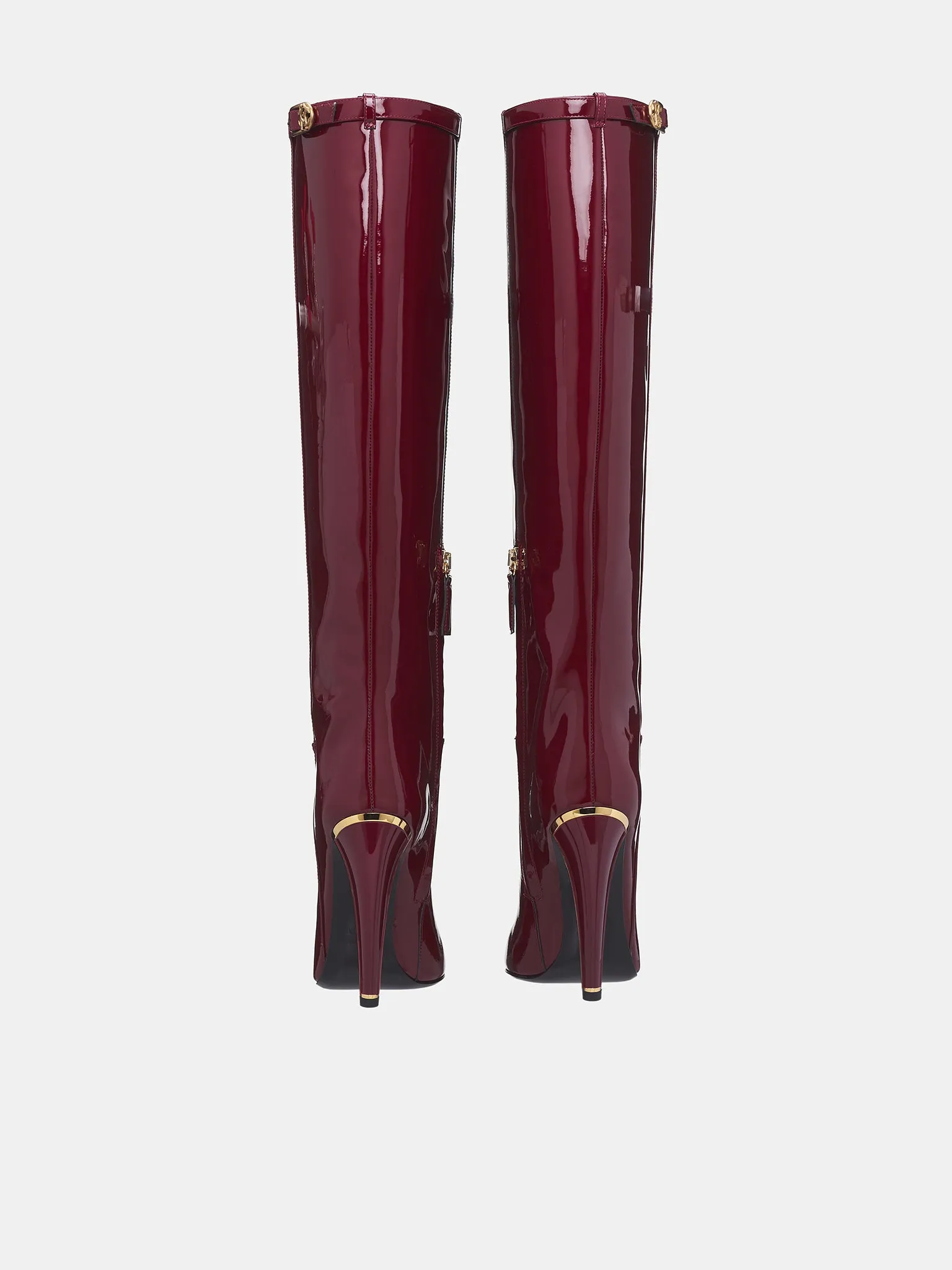 Patent Leather Knee High Boots (TKS015-PZV00C-BORDEAUX)