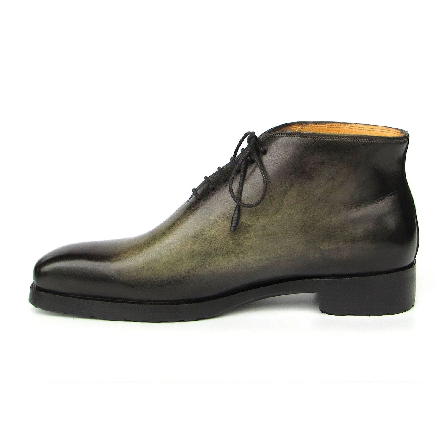 Paul Parkman 791GRN57 Men's Shoes Green Calf-Skin Leather Ankle Boots (PM6403)