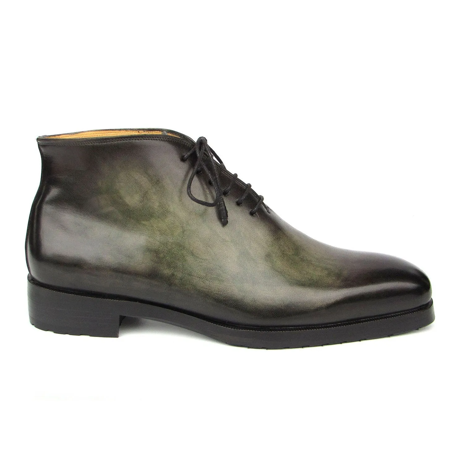 Paul Parkman 791GRN57 Men's Shoes Green Calf-Skin Leather Ankle Boots (PM6403)