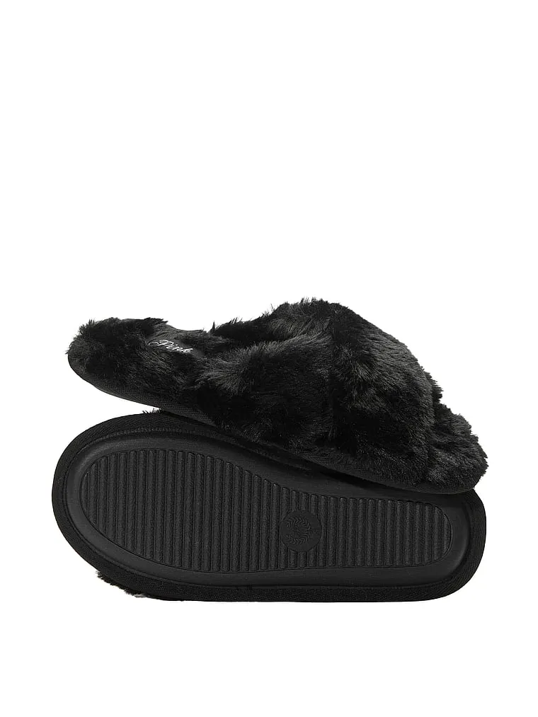 PINK Faux Fur Slippers