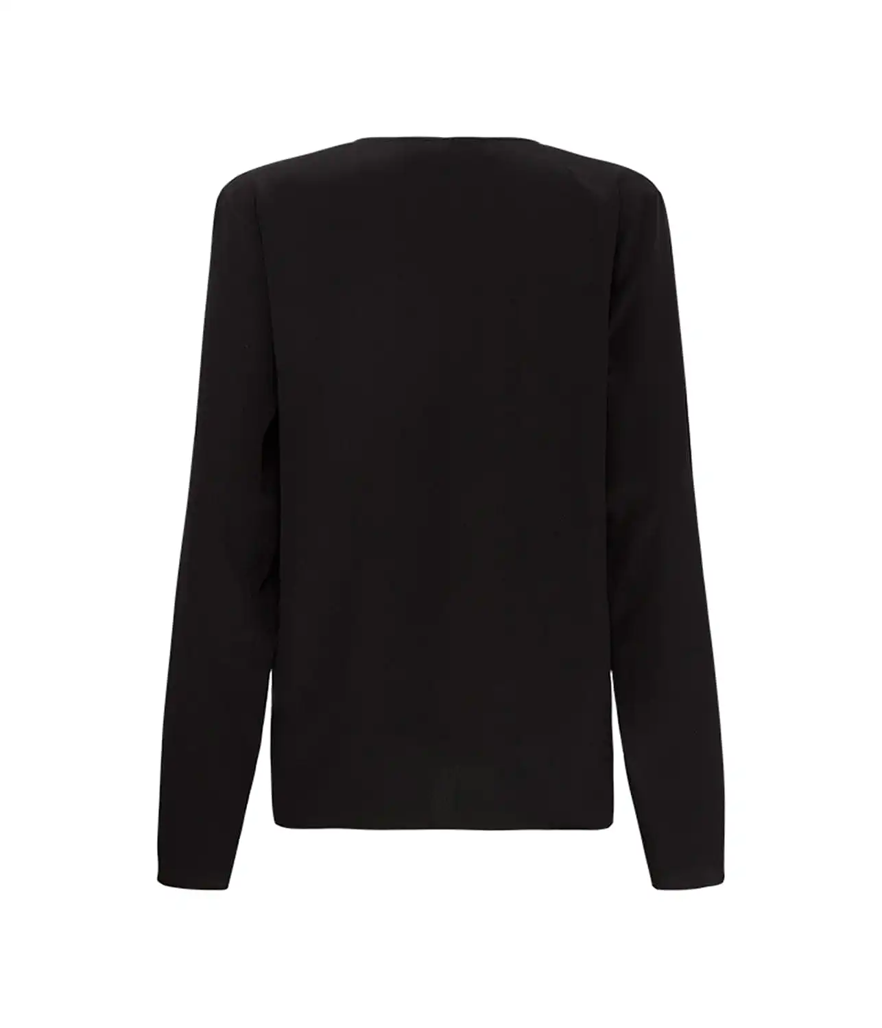 POPOVER TIE BLOUSE- BLACK