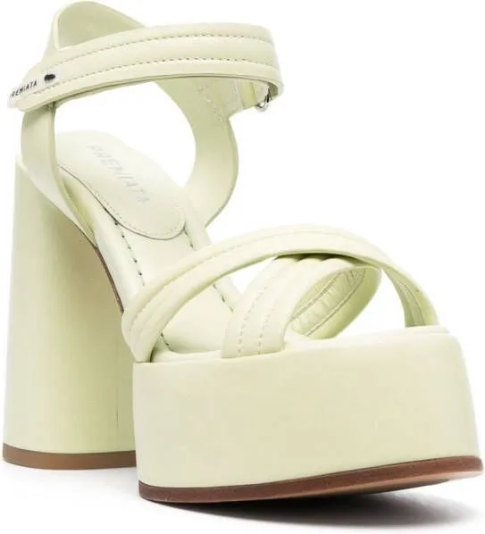 Premiata 130mm crossover-strap platform sandals Green