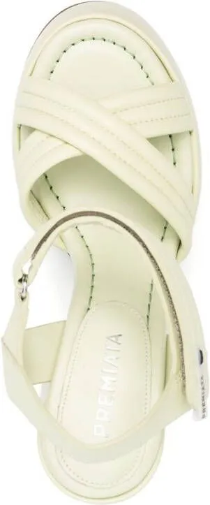 Premiata 130mm crossover-strap platform sandals Green