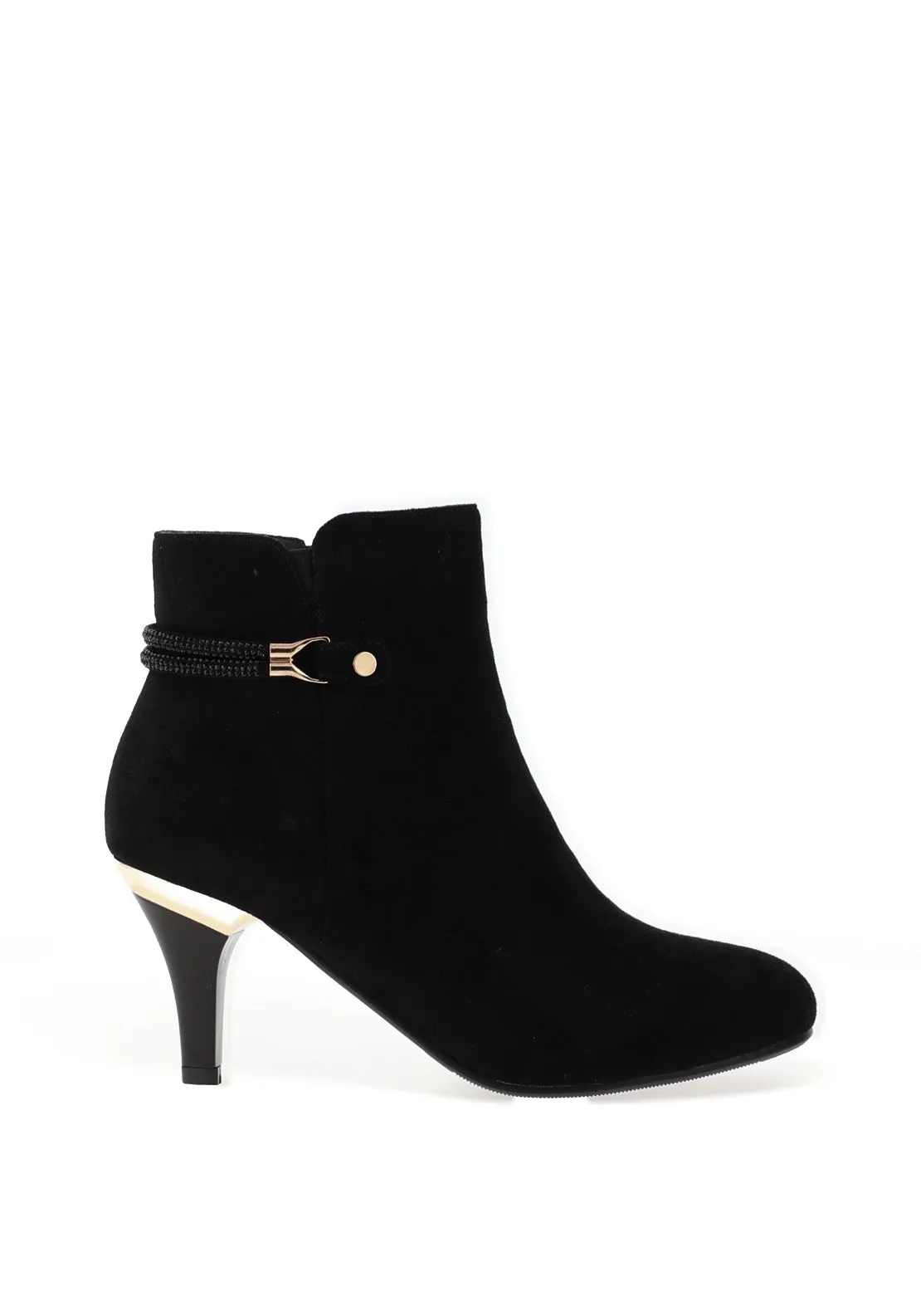 Redz Embellished Heeled Ankle Boots, Black