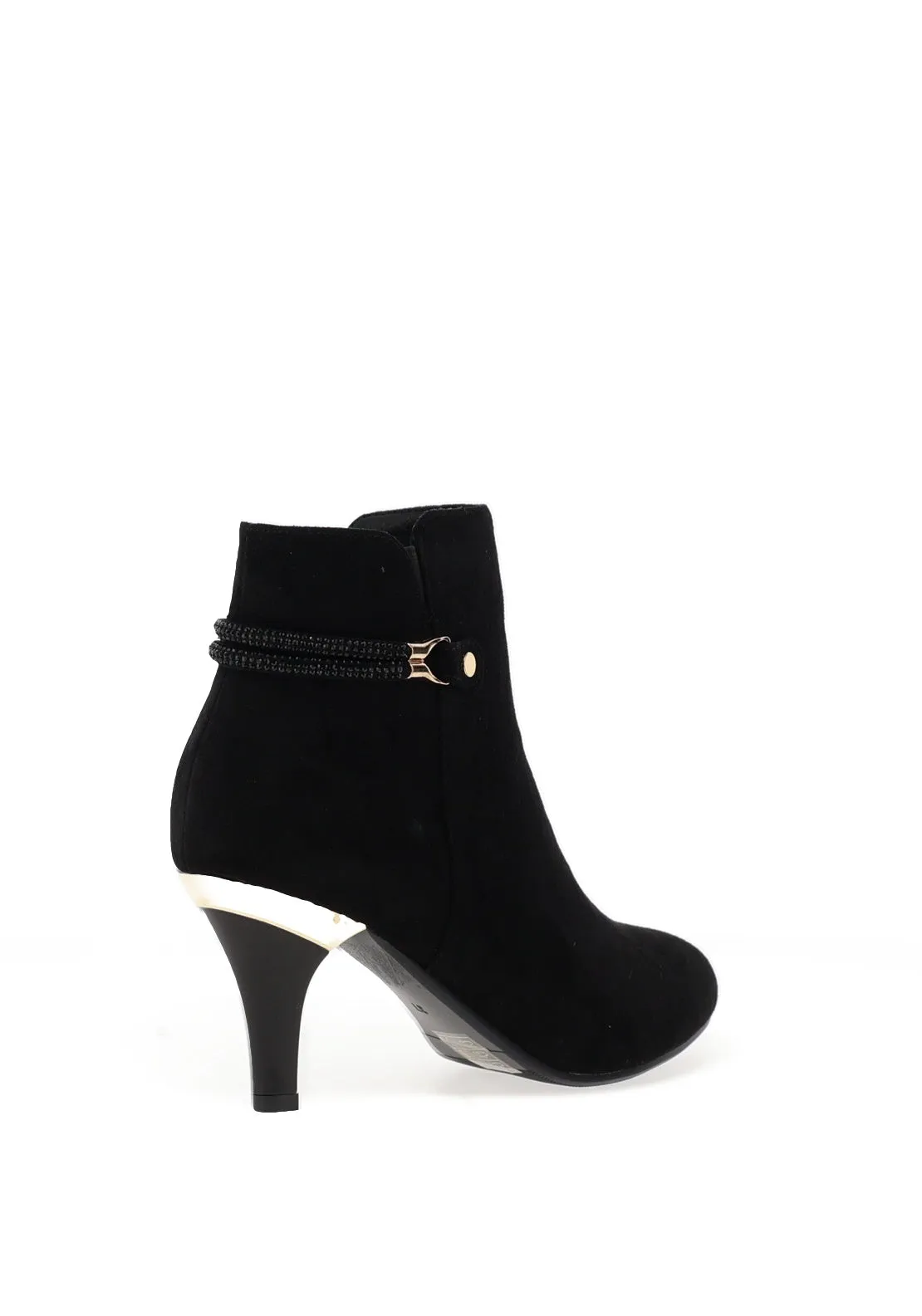 Redz Embellished Heeled Ankle Boots, Black