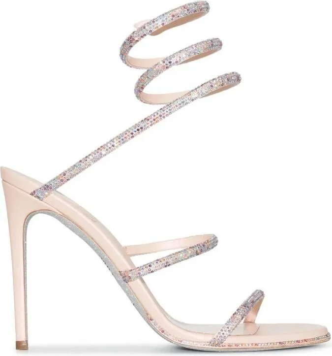 René Caovilla crystal-embellished strap-detail sandals Pink