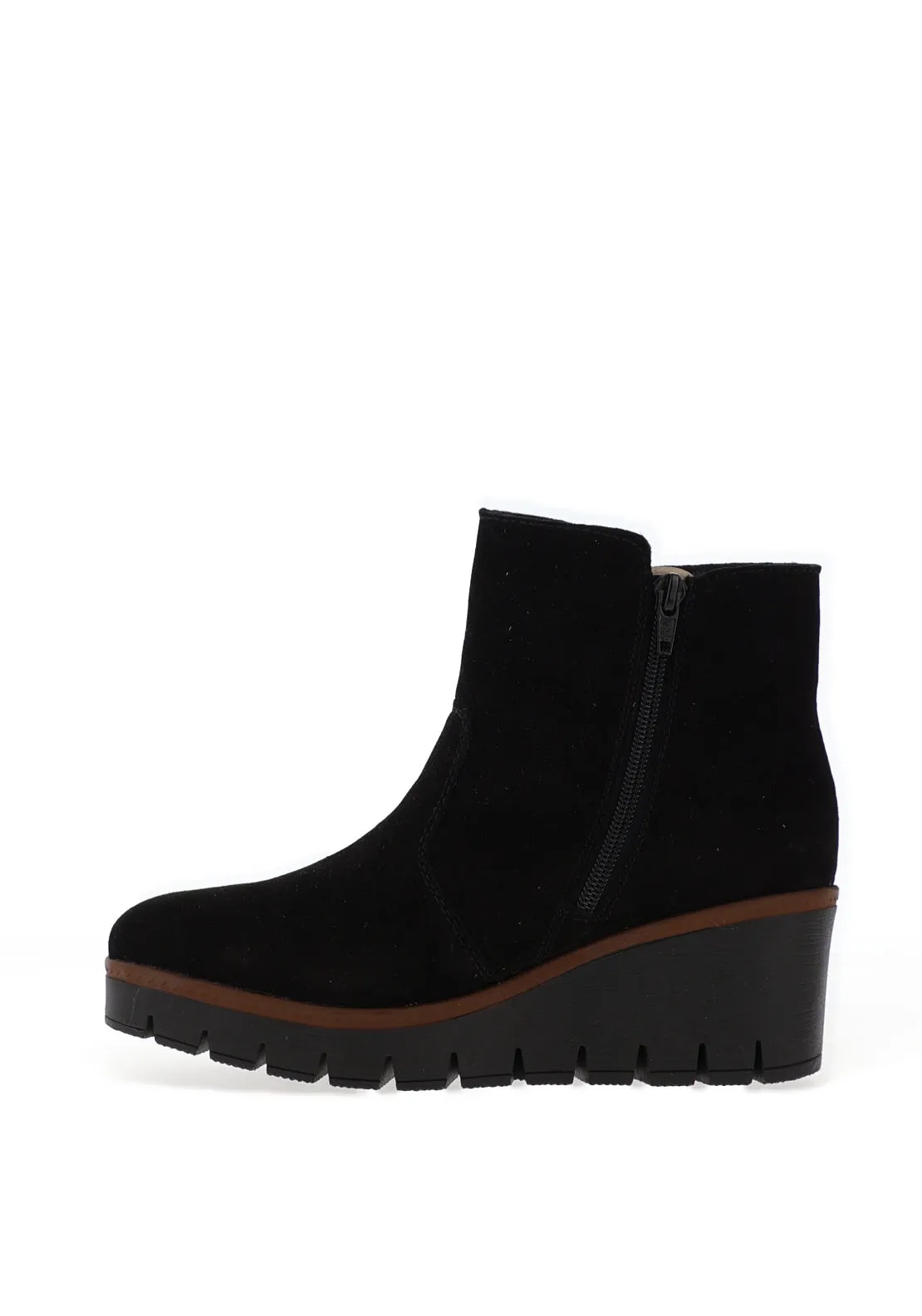 Rieker Wedge Heel Fleece Lined Ankle Boots, Black