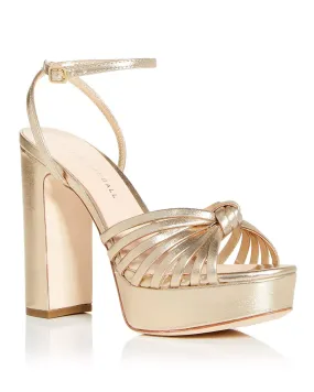 Rivka Platform High Block Heel Sandals in Champagne