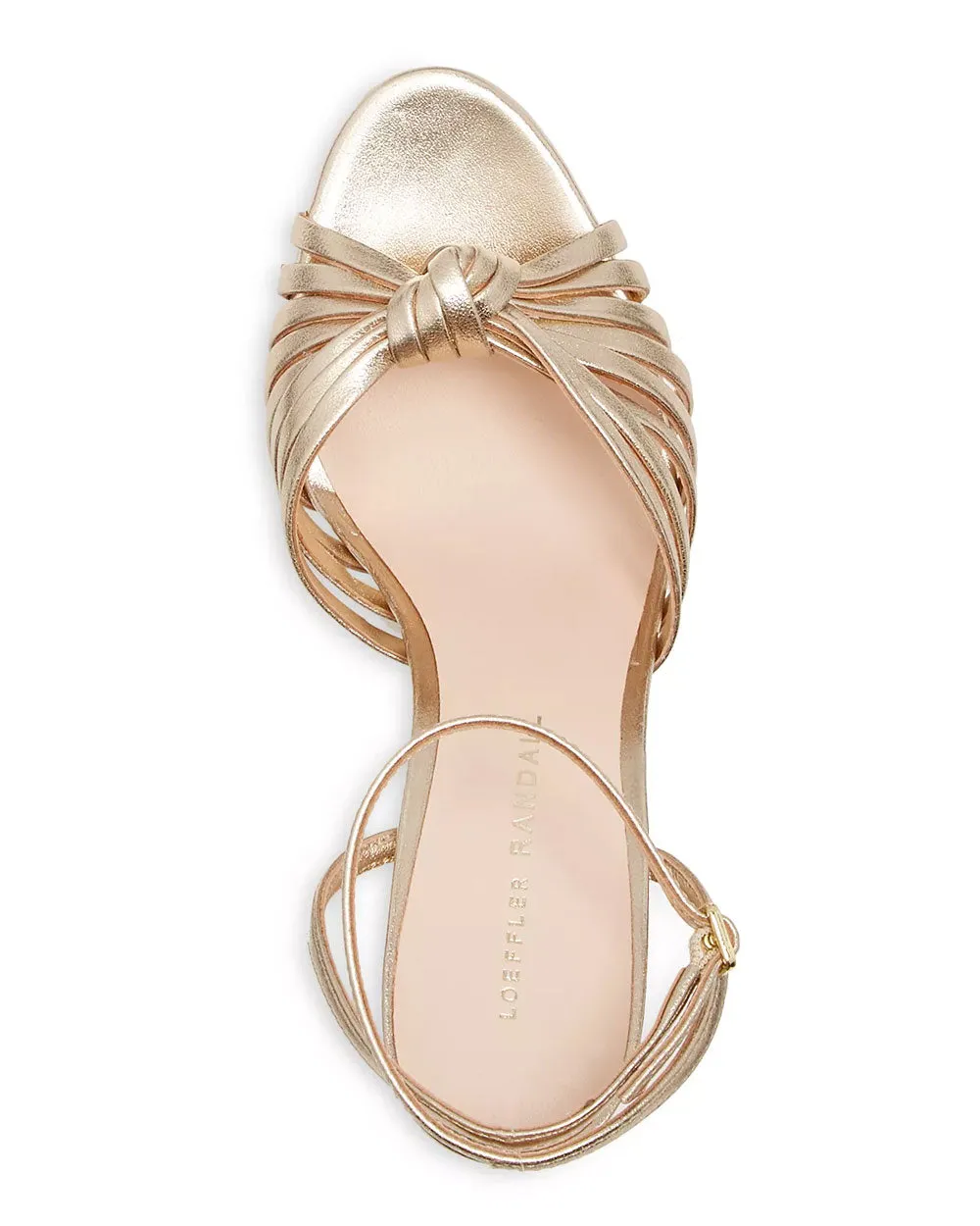 Rivka Platform High Block Heel Sandals in Champagne