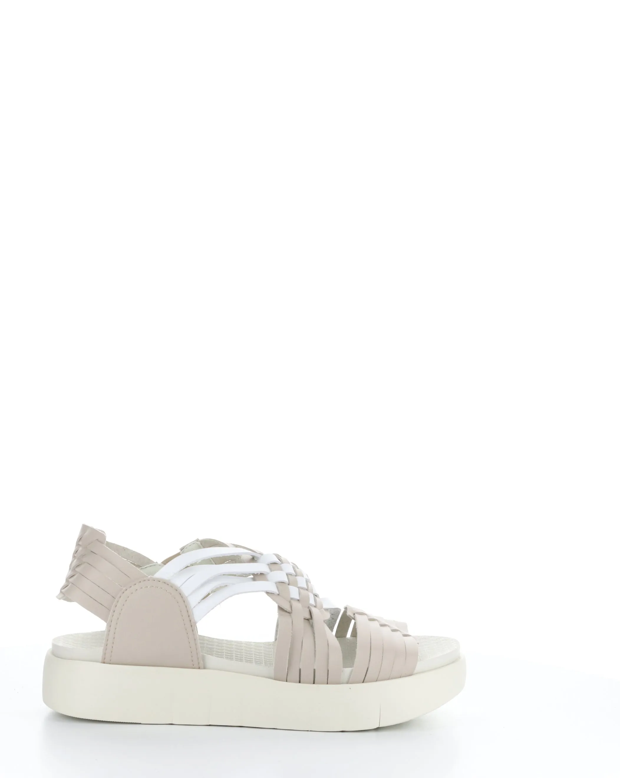 RIZER BEIGE/WHITE Round Toe Sandals