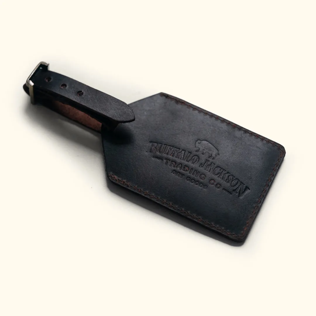 Roosevelt Leather Luggage Tag | Dark Oak