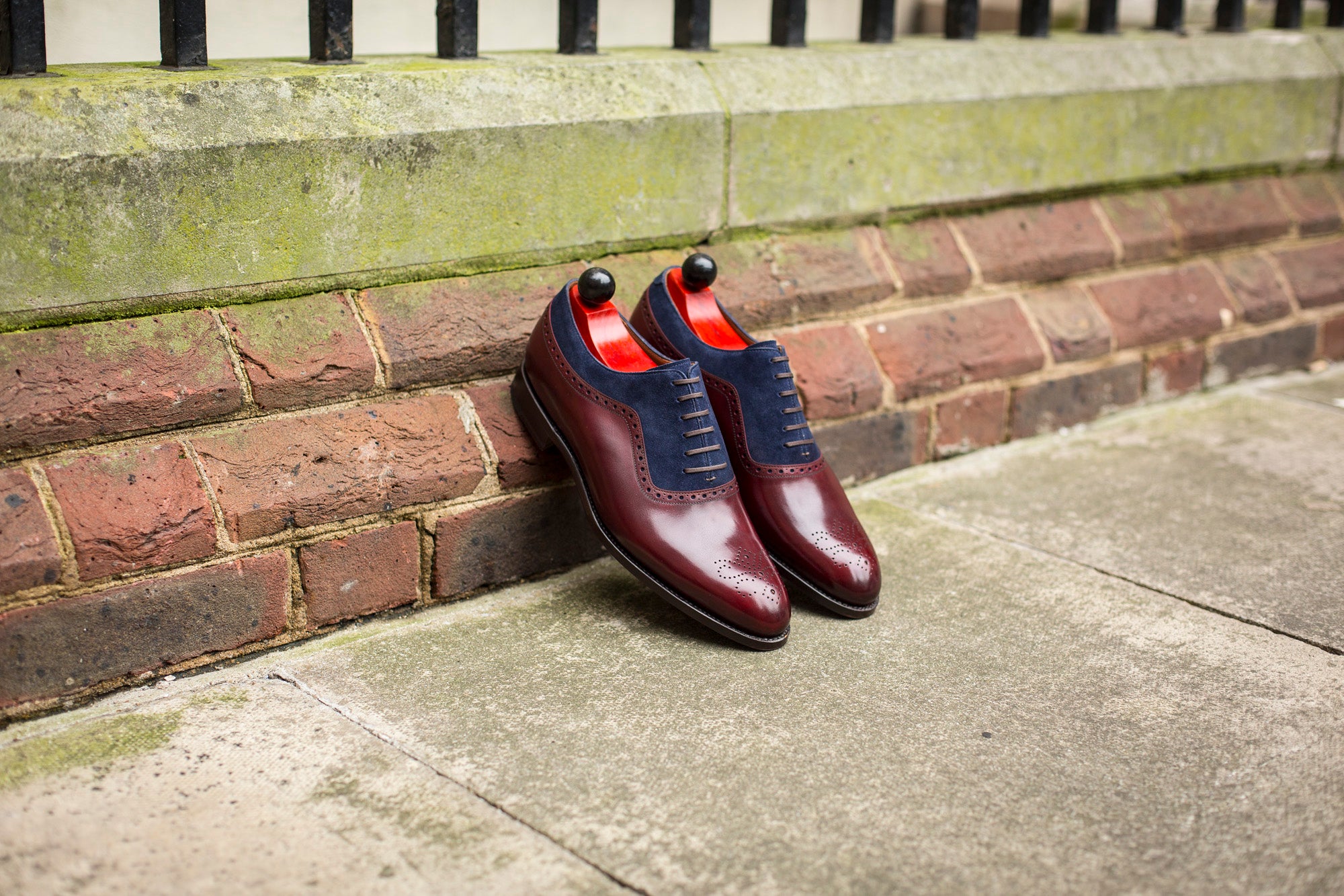 Roosevelt - MTO - Burgundy Calf / Dark Blue Suede - NGT Last - Single Leather Sole