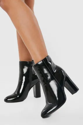 Round Toe Block Heel Ankle Boots