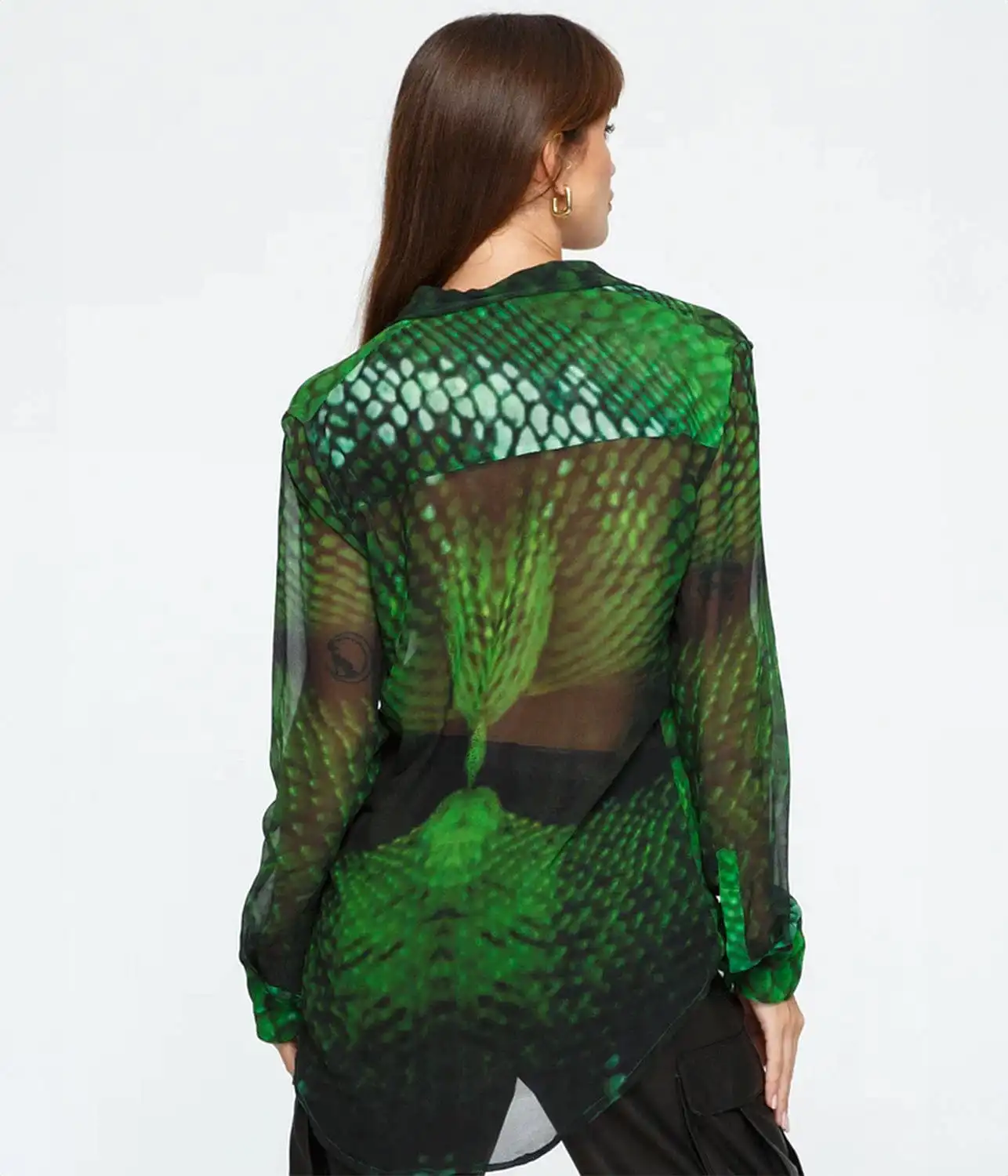 SCALED SILK SHIRT- GREEN