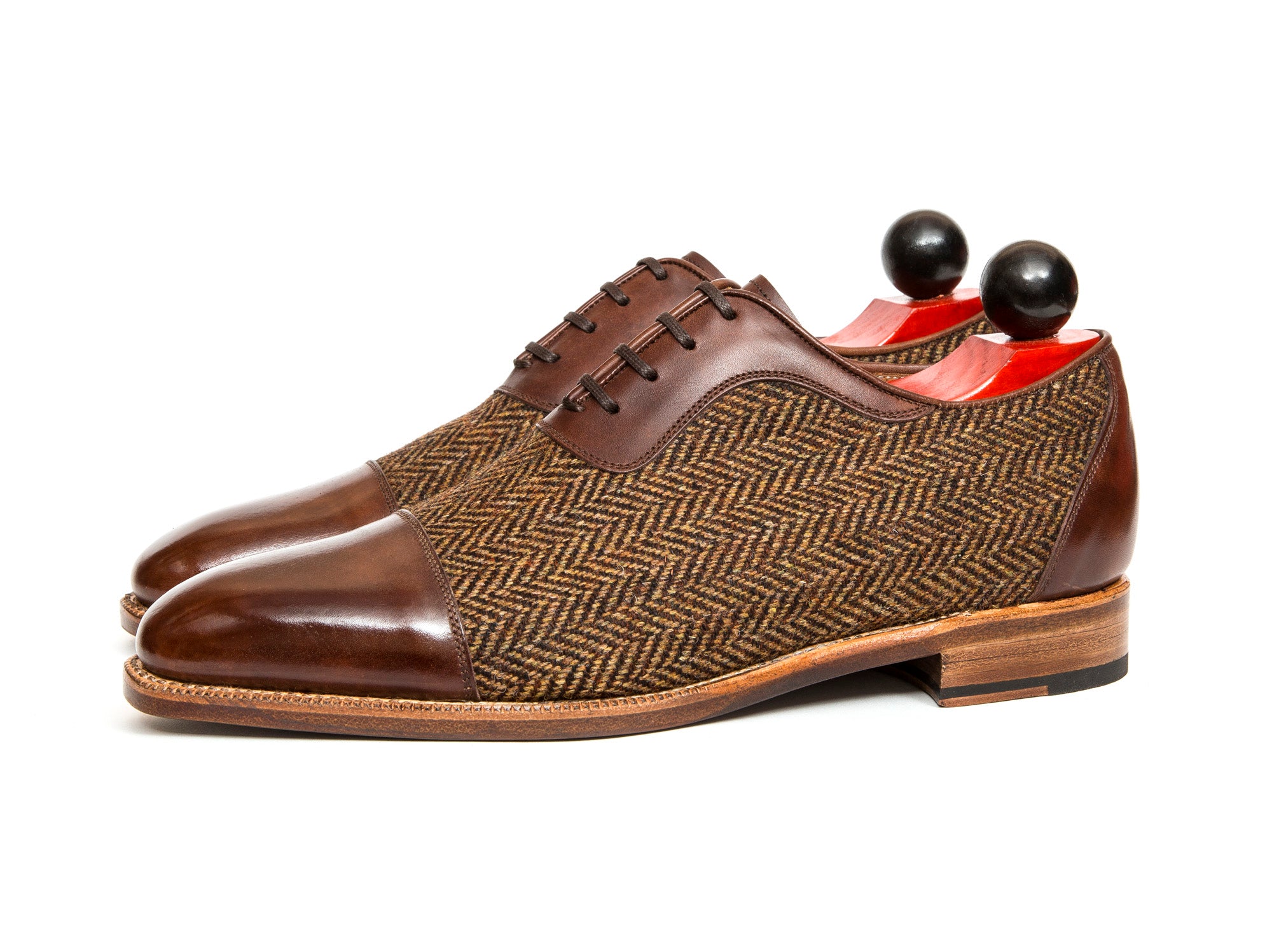 Seaport - MTO - Walnut Museum Calf / Gold Tweed - LPB Last - Natural Single Leather Sole