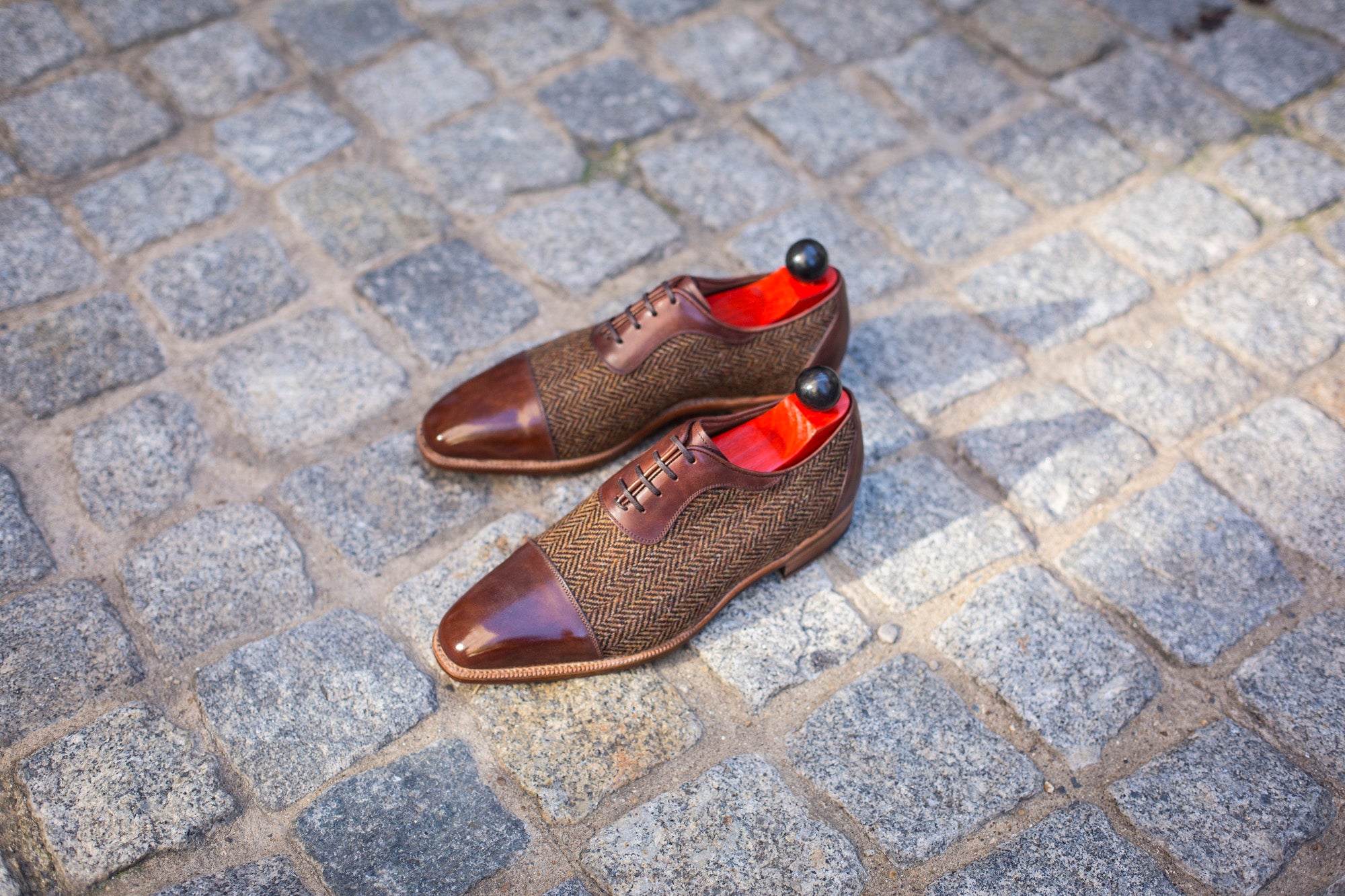 Seaport - MTO - Walnut Museum Calf / Gold Tweed - LPB Last - Natural Single Leather Sole