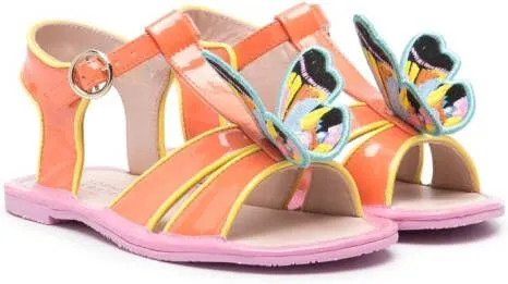 Sophia Webster Mini butterfly-embellished sandals Orange