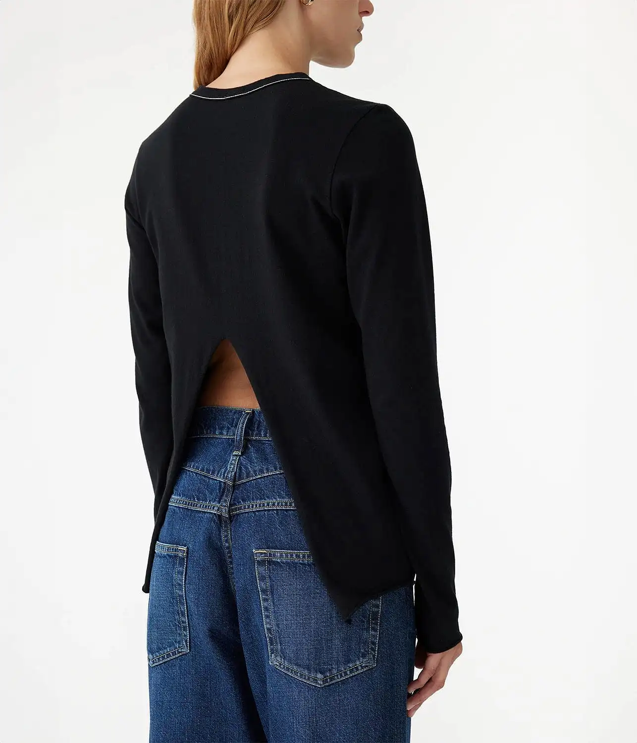 SPLIT BACK TOP- BLACK