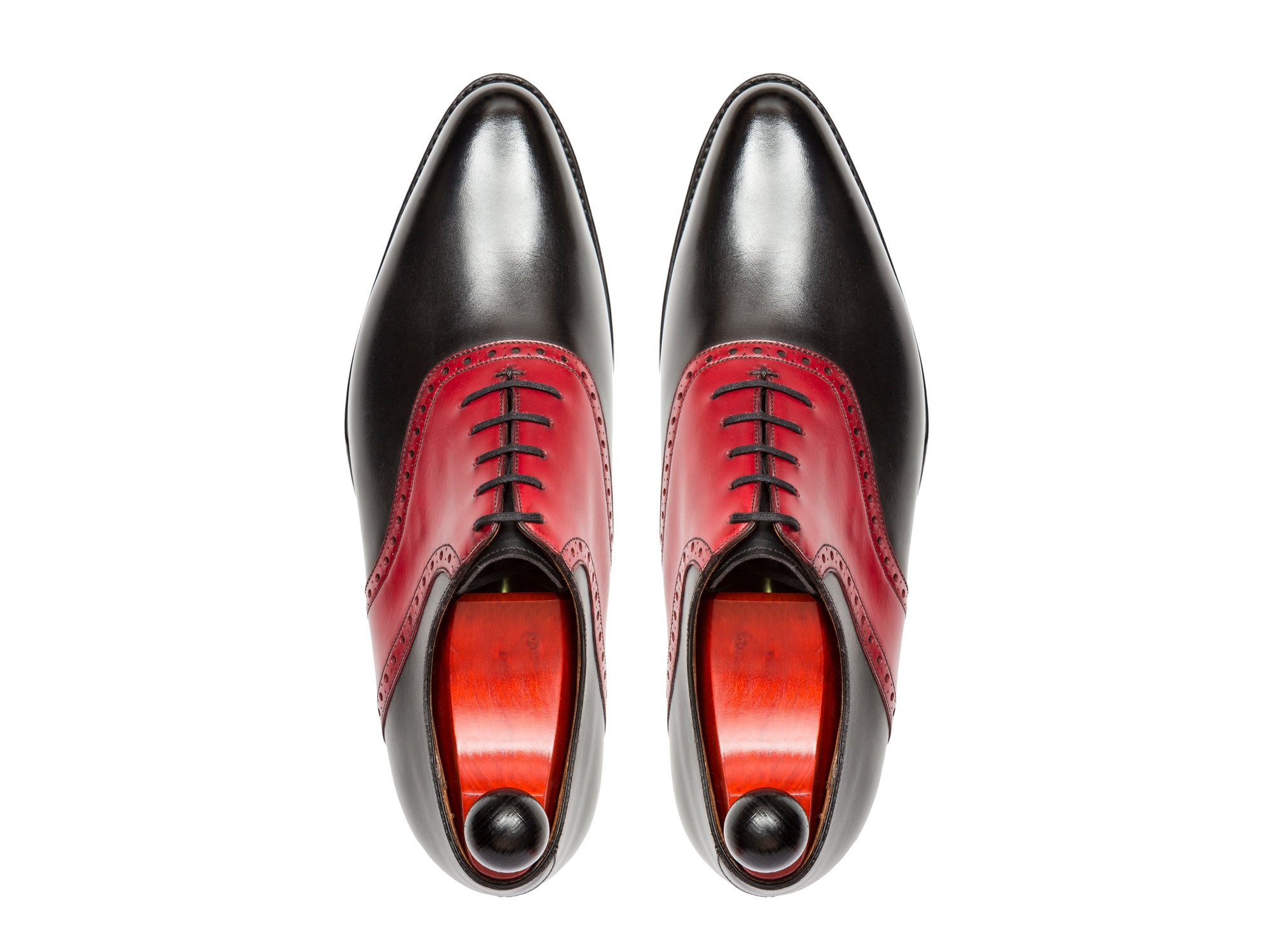 Stefano Redux - MTO - Black Calf / Red Calf Saddle - JKF Last - Single Leather Sole