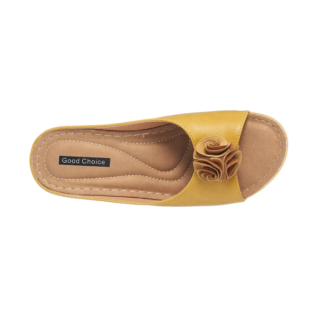 Sydney Yellow Wedge Sandals