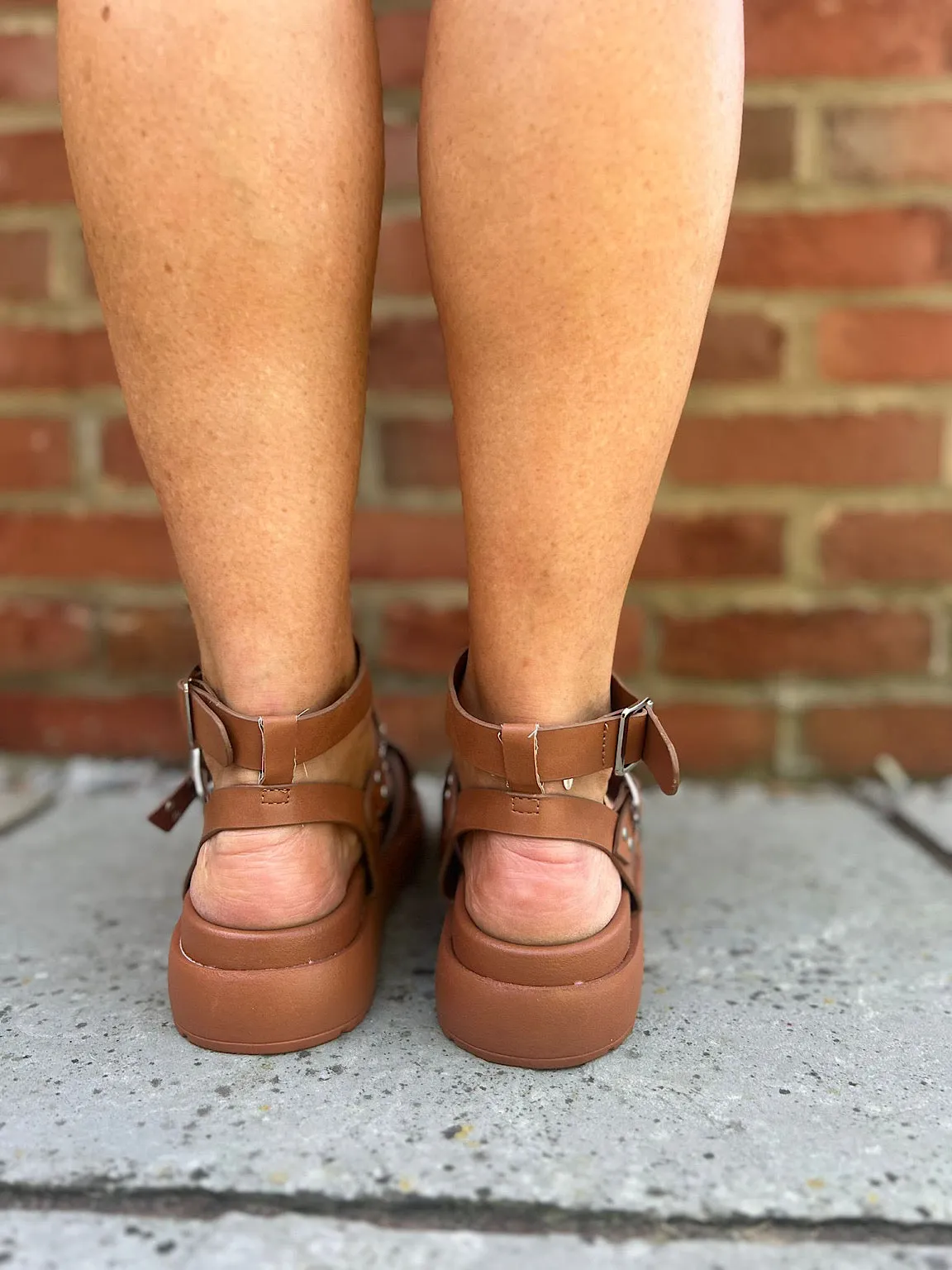 Tan Studded Gladiator Sandals