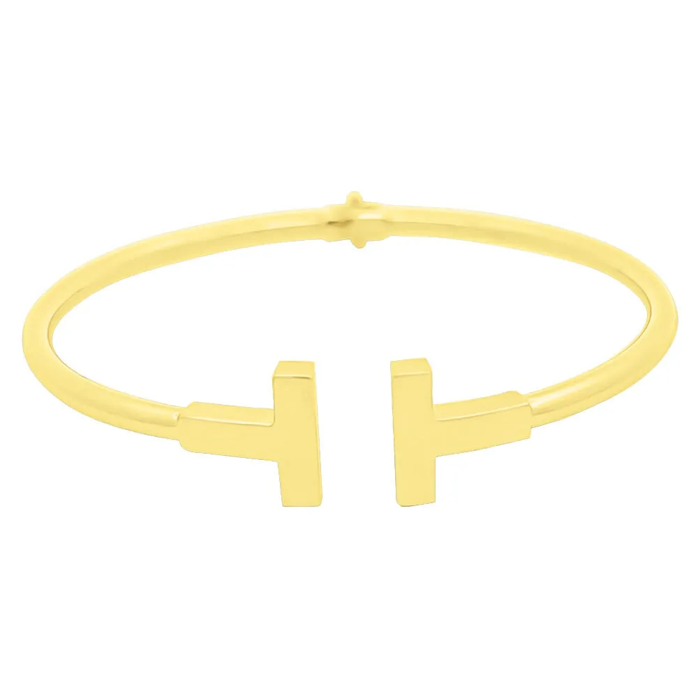 TBar Solid 10K Gold Women's Bangle